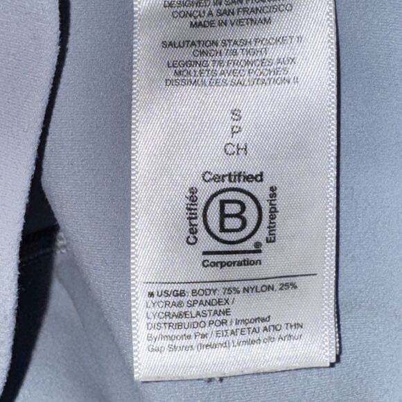 Athleta Salutation Stash Pocket II Cinch 7/8 Tight Women's Size S Light Blue - Picture 7 of 7